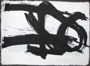 Universal symbols (square, triangle, circle). Sumi ink drawing from workshop hosted by Max Gimblett.