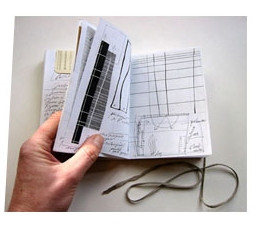 Note book for observations and ideas while in the U.S. Mixed media.